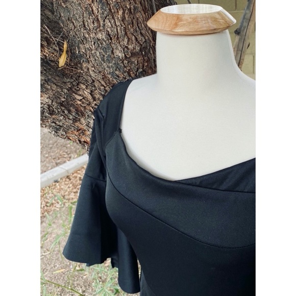 bebe Black Jumpsuit Bell Sleeves Off shoulder NWT - Picture 5 of 7